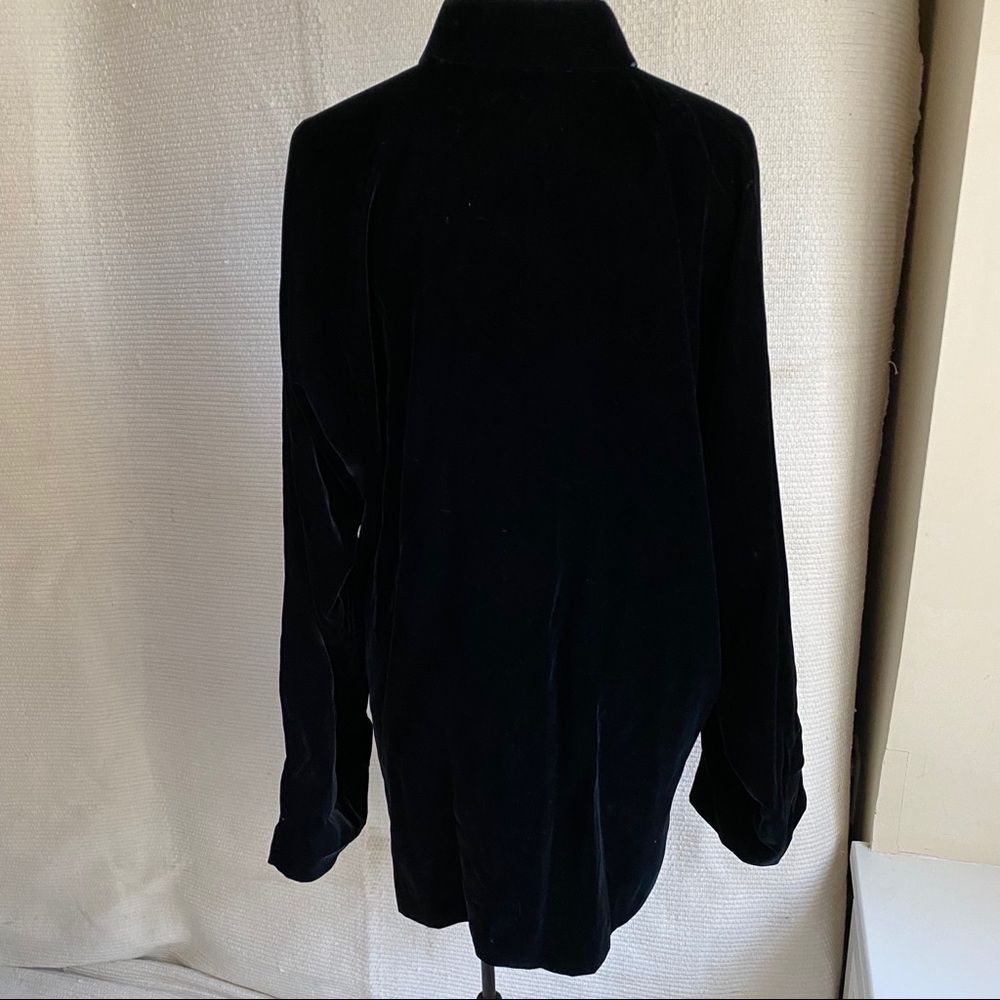 Shanghai Tang L Silk Velvet Mandarin Kimono Jacket - Picture 6 of 8